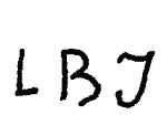 Indiscernible: monogram (Read as: LBJ, LBT)