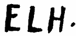 Indiscernible: monogram (Read as: ELH)