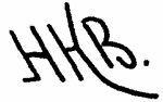 Indiscernible: monogram (Read as: HKB)