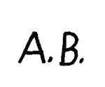 Indiscernible: monogram (Read as: AB)