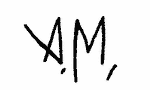 Indiscernible: monogram (Read as: A.M.)