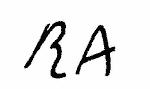 Indiscernible: monogram (Read as: RA)