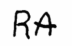 Indiscernible: monogram (Read as: RA)