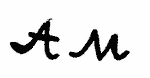 Indiscernible: monogram (Read as: A M)