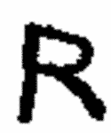 Indiscernible: monogram (Read as: R)