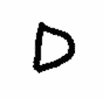Indiscernible: monogram (Read as: D)