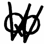 Indiscernible: monogram, symbol or oriental (Read as: QOW, W, OOW, WOO)