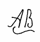 Indiscernible: monogram (Read as: AB)