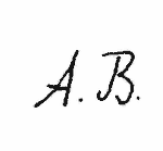 Indiscernible: monogram (Read as: AB)