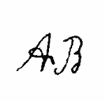 Indiscernible: monogram (Read as: AB)