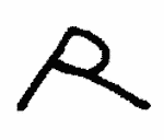 Indiscernible: monogram (Read as: R)