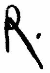 Indiscernible: monogram (Read as: R)