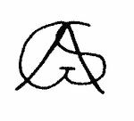 Indiscernible: monogram, symbol or oriental (Read as: GAS, GS, AS')