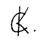 Indiscernible: monogram (Read as: CK, KC)
