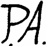 Indiscernible: monogram (Read as: PA)