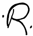 Indiscernible: monogram (Read as: R)