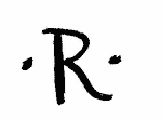 Indiscernible: monogram (Read as: R)