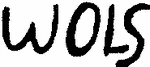 Indiscernible: monogram (Read as: WOLS)