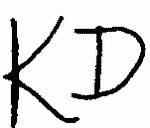 Indiscernible: monogram (Read as: KD)