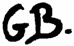 Indiscernible: monogram (Read as: GB)