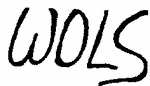 Indiscernible: monogram (Read as: WOLS)