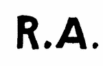 Indiscernible: monogram (Read as: RA)