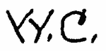 Indiscernible: monogram (Read as: YYC, WC)