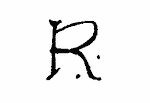 Indiscernible: monogram (Read as: R)