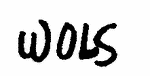 Indiscernible: monogram (Read as: WOLS)