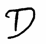 Indiscernible: monogram (Read as: D)
