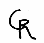 Indiscernible: monogram (Read as: CR, GR, RC, RG)