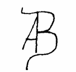 Indiscernible: monogram (Read as: AB)