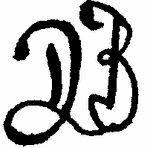 Indiscernible: monogram (Read as: DB)