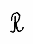 Indiscernible: monogram (Read as: R)