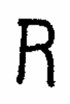 Indiscernible: monogram (Read as: R)