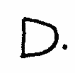 Indiscernible: monogram (Read as: D)