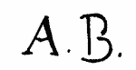 Indiscernible: monogram (Read as: A.B.)