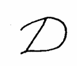 Indiscernible: monogram (Read as: D)