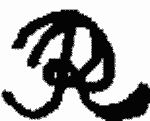 Indiscernible: monogram (Read as: R)