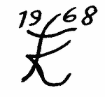 Indiscernible: monogram, symbol or oriental (Read as: TK, FK, TV, E)