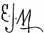Indiscernible: monogram (Read as: EJM)