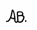 Indiscernible: monogram (Read as: AB)